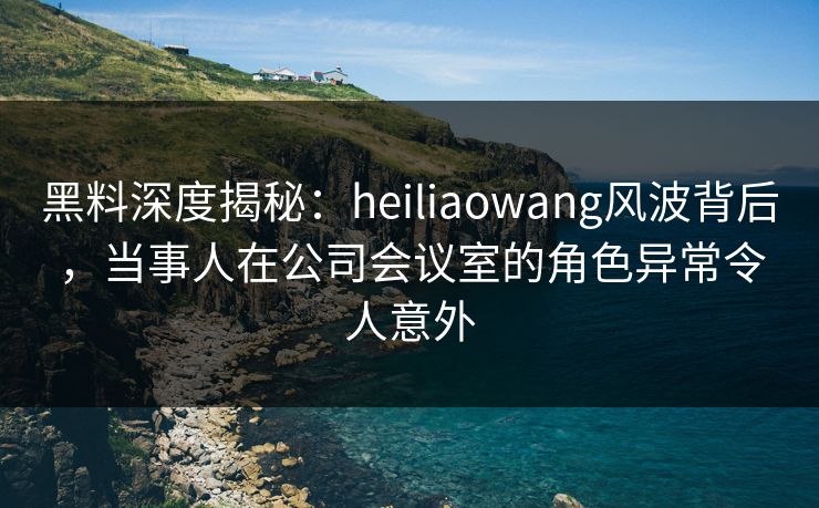 黑料深度揭秘：heiliaowang风波背后，当事人在公司会议室的角色异常令人意外