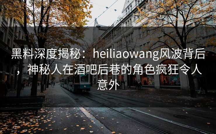 黑料深度揭秘：heiliaowang风波背后，神秘人在酒吧后巷的角色疯狂令人意外